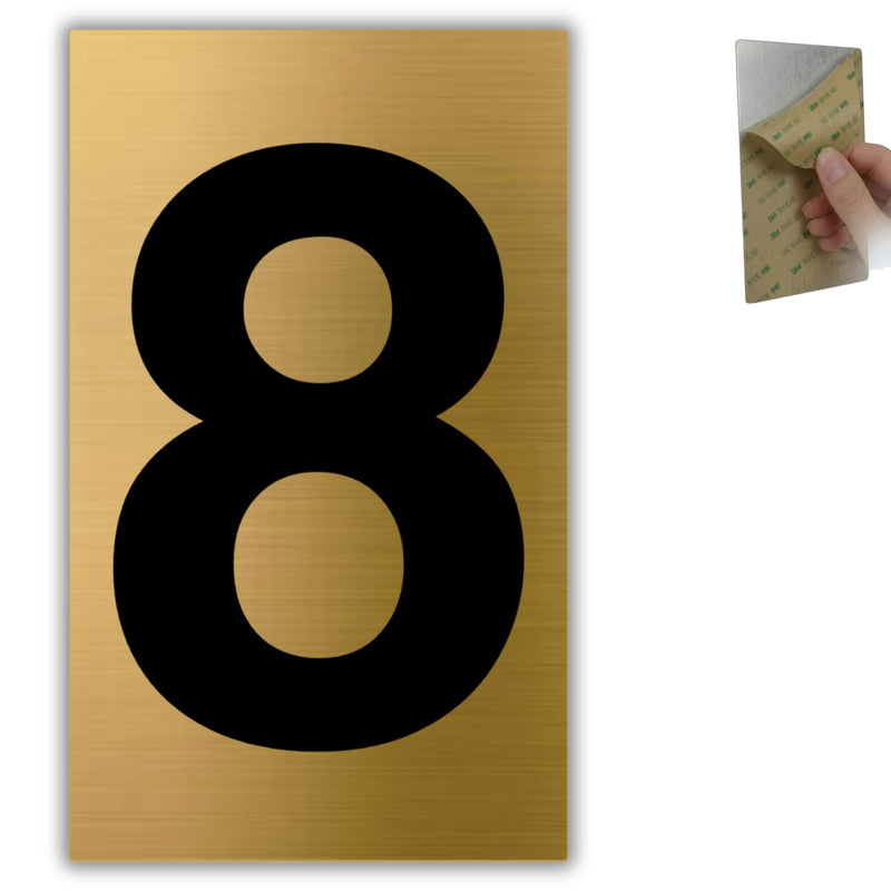 LEIASA | Goldene Hausnummer - 4x6,5 cm - Aluminium - Ziffernschild Tür