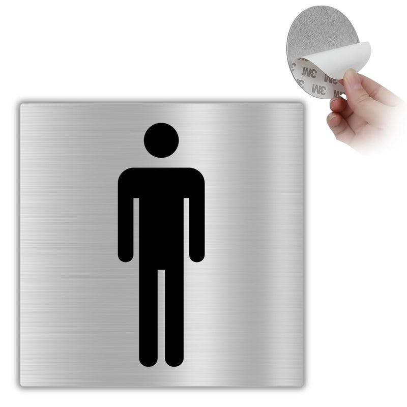 LEIASA | Selbstklebendes Herren WC Schild - 10x10 cm - 0,8 mm Dicke - 