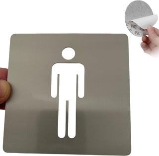 LEIASA | Selbstklebendes WC-Schild für Herren - Dicke 0,8 mm - 10x10 c