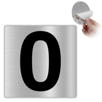 LEIASA | Selbstklebende Hausnummer - 10x10 cm - Aluminium - Nr. 0 - Wohnungs- & Hotelnummer - Türkennzeichnung Innen & Außen - Nummernschild Tür - Zahl 0 (Null) (Nummernschild 0)