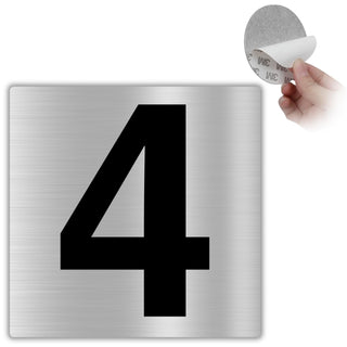LEIASA | Hausnummer Selbstklebend - 10x10 cm - Aluminium - Schild Apar