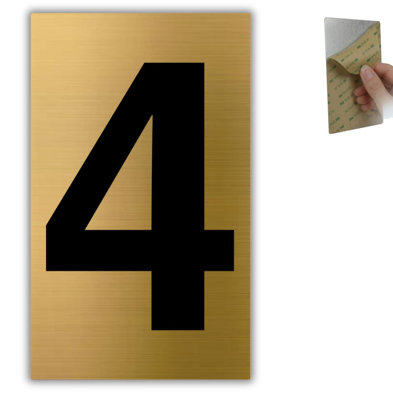 LEIASA | Goldene Hausnummer - 4x6,5 cm - Aluminium - Ziffernschild Tür