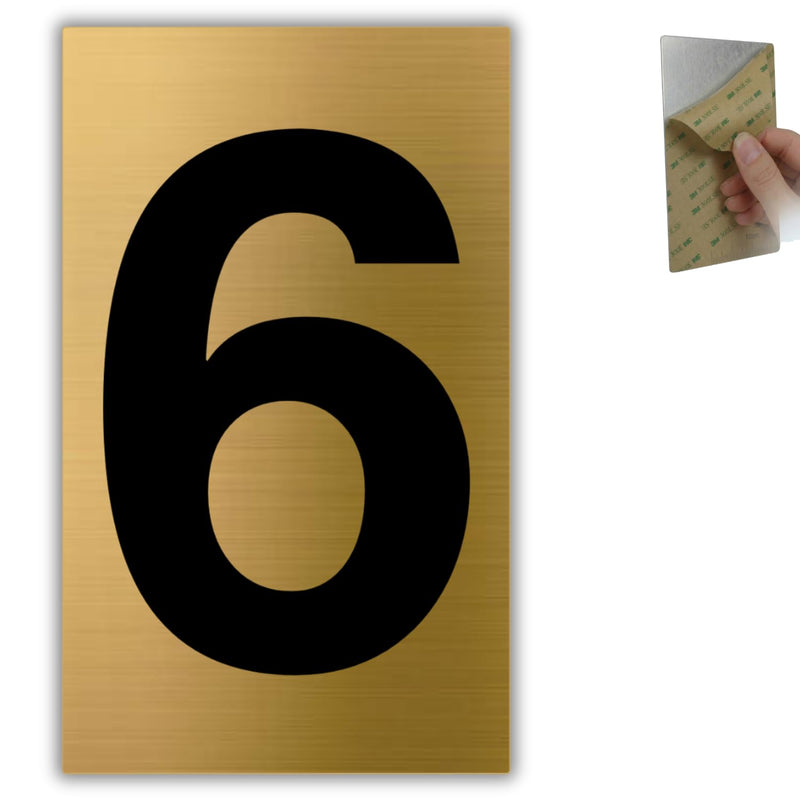 LEIASA | Goldene Hausnummer - 6x10 cm - Aluminium - Ziffernschild Tür 