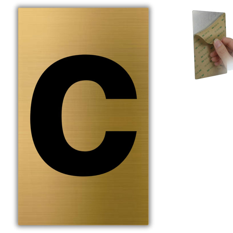 LEIASA | Goldene Hausnummer - 6x10 cm - Aluminium - Ziffernschild Tür 