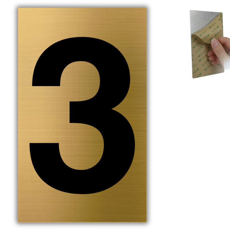 LEIASA | Goldene Hausnummer - 4x6,5 cm - Aluminium - Ziffernschild Tür