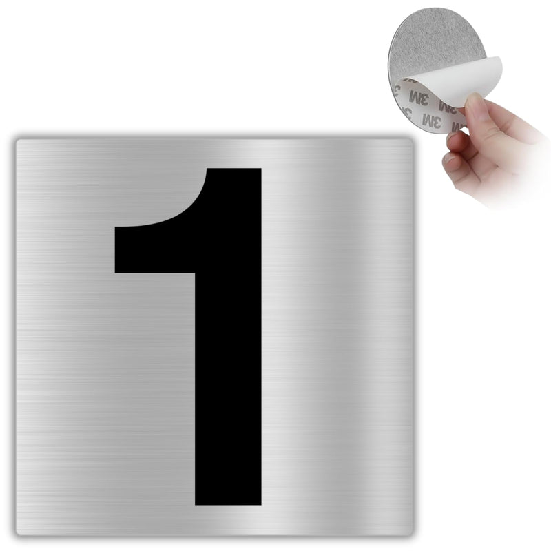 LEIASA | Hausnummer Selbstklebend - 10x10 cm - Aluminium - Schild Apar