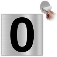 LEIASA | Hausnummer Selbstklebend - 10x10 cm - Aluminium - Schild Apartment Hotel - Nummerierung Außen Innen - Briefkasten Aufkleber - Ziffernschild - Dicke 0.8mm (0)