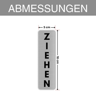 LEIASA | Türschild Ziehen - 5 x 18 cm - Aluminium - Hinweis Schild Tür