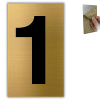 LEIASA | Goldene Hausnummer - 4x6,5 cm - Aluminium - Ziffernschild Tür - Nummernplakette Briefkasten - Adressschild Wohnung - Kennzeichnung Gebäude - Dicke 0,8 mm (1, 65mm)