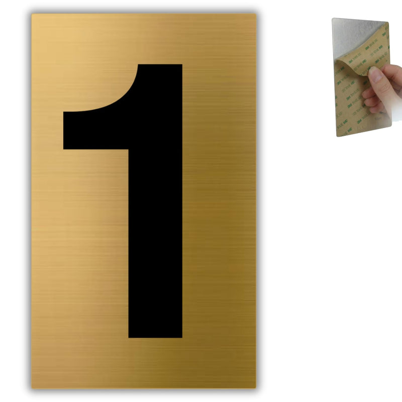 LEIASA | Goldene Hausnummer - 4x6,5 cm - Aluminium - Ziffernschild Tür