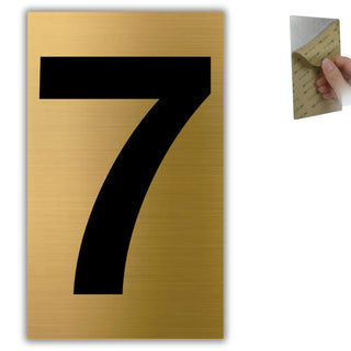 LEIASA | Goldene Hausnummer - 6x10 cm - Aluminium - Ziffernschild Tür 
