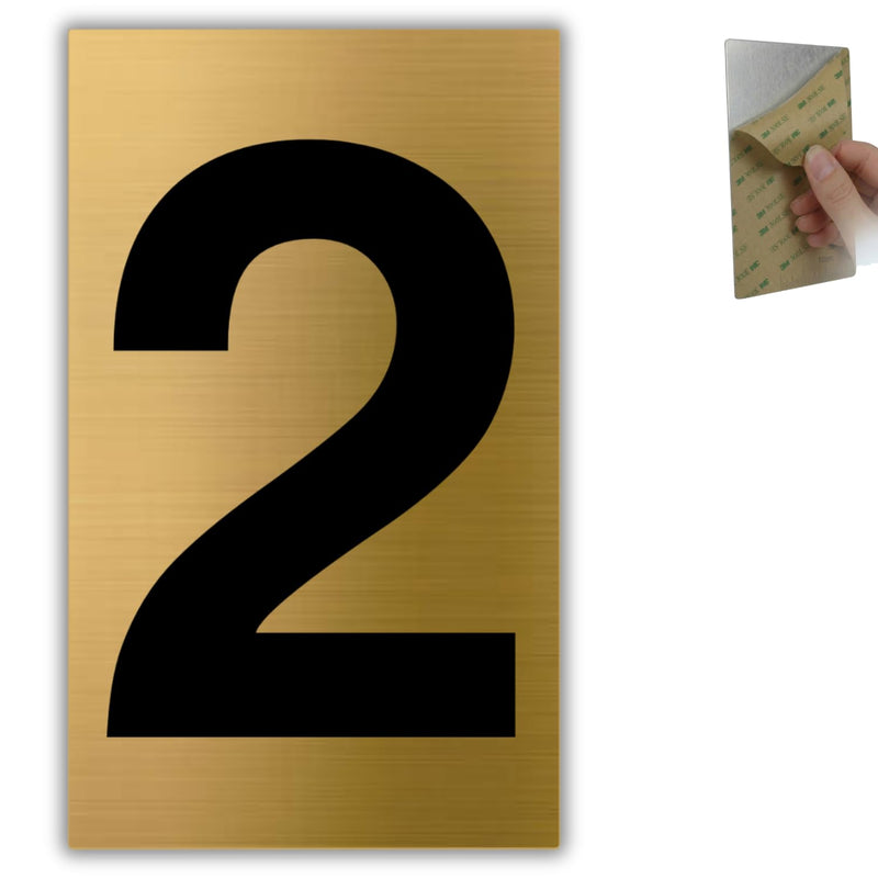 LEIASA | Goldene Hausnummer - 6x10 cm - Aluminium - Ziffernschild Tür 