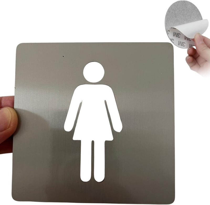 LEIASA | Selbstklebendes WC-Schild für Damen - Dicke 0,8 mm - 10x10 cm