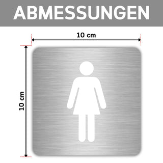 LEIASA | Selbstklebendes WC-Schild für Damen - Dicke 0,8 mm - 10x10 cm