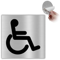 LEIASA | Schild Behinderten WC - 10x10 cm - Aluminium - Hinweisschild Barrierefreies WC - Türschild Behinderten Toilette - WC Schild - Beschilderung Barrierefrei - Dicke 0,8 mm - (Barrierefreies WC)