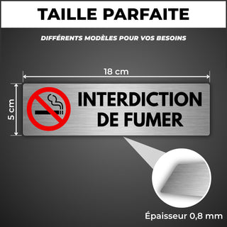 LEIASA | Panneau Adhésif Interdiction de Fumer - 5x18 cm - Épaisseur 0
