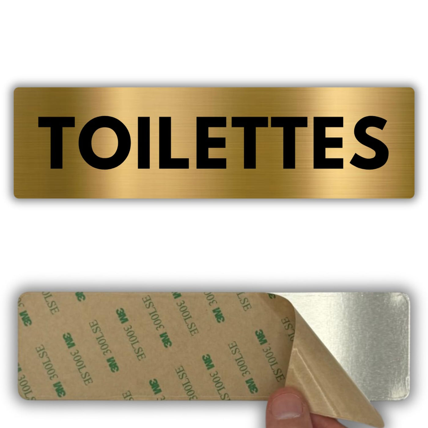 LEIASA | Panneau Toilettes - 5x18 cm - Aluminium - WC Sanitaires Colle