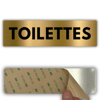 LEIASA | Panneau Toilettes - 5x18 cm - Aluminium - WC Sanitaires Colle
