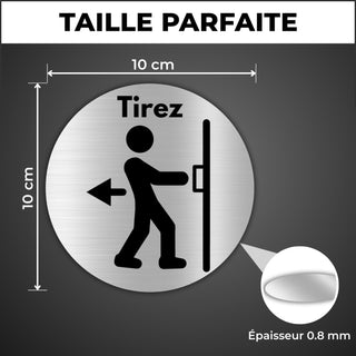 LEIASA | Panneau Adhésif Tirer Porte - Diamètre Ø 100 mm - Épaisseur 0
