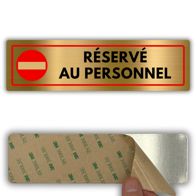 LEIASA | Panneau Réservé au Personnel - 5x18 cm - Aluminium - Zone Emp