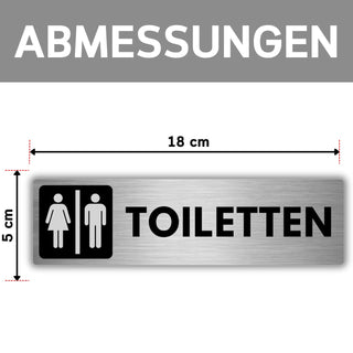 LEIASA | Selbstklebendes Schild Herren-Damen-WC - 5x18 cm - Dicke 0,8 