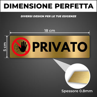 LEIASA | Segnale Privato - 5x18 cm - Alluminio - Cartello Zona Privata