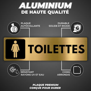 LEIASA | Panneau Toilettes Femme - 5x18 cm - Aluminium - Pictogramme D