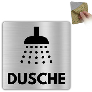 LEIASA | Schild Dusche - 12x12 cm - Aluminium - Duschraum - Duschkabin