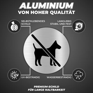LEIASA | Selbstklebendes „Keine Hunde erlaubt“-Schild - Dicke 0,6 mm -