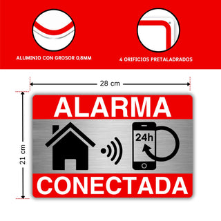 LEIASA | Cartel Área Videovigilada - 9x14 cm - Aluminio - Grosor 0,8 mm - Cartel Videovigilancia - Impresión UV - Resistente Exterior - Señal Alarma Disuasorio de Aluminio (Señal Alarma Pequeña)
