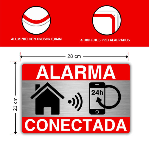 LEIASA | Cartel Área Videovigilada - 9x14 cm - Aluminio - Grosor 0,8 mm - Cartel Videovigilancia - Impresión UV - Resistente Exterior - Señal Alarma Disuasorio de Aluminio (Señal Alarma Pequeña)