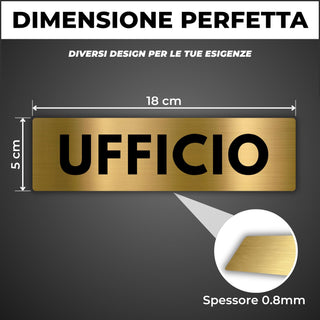 LEIASA | Segnale Ufficio - 5x18 cm - Alluminio - Targa Sala - Insegna 