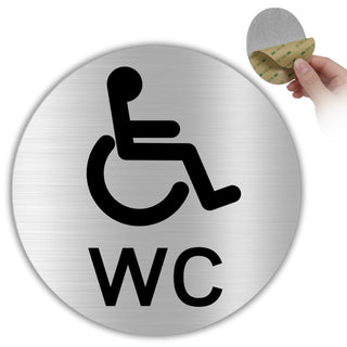 LEIASA | Schild Behindertentoilette - 5x18 cm - Aluminium - Barrierefr