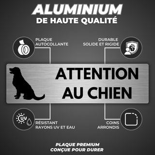 LEIASA | Panneau Adhésif Attention au Chien - 5x18 cm - Épaisseur 0,8 