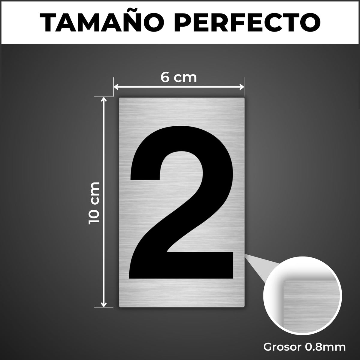 LEIASA | Numéro pour Maison - 6x10 cm - Aluminium - Chiffre Porte d'En