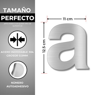 LEIASA | Numéro Adhésif Maison - 150 mm - Acier Inoxydable 304 - Nº A 