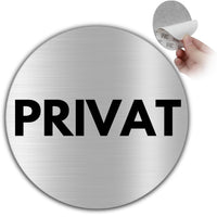 LEIASA | Selbstklebendes Schild Privat - Aluminium - Durchmesser Ø 100 mm - Dicke 0,6 mm - Schild Privat - Privatbereich