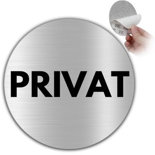 LEIASA | Selbstklebendes Schild Privat - Aluminium - Durchmesser Ø 100