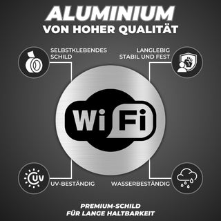LEIASA | Selbstklebendes WiFi-Schild - Dicke 0,6 mm - Durchmesser Ø 10