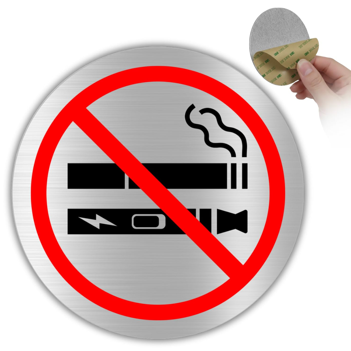 LEIASA | Cartello Vietato Fumare e Svapare · Alluminio Ø 100 mm