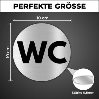 LEIASA | Klebeschild für die Toilette - Dicke 0,6 mm - Durchmesser Ø 1