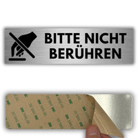 LEIASA | Schild Nicht Berühren - 5x18 cm - Aluminium - Warnschild Verboten - Hinweisschild Anfassen Verboten - Aufkleber Finger - Vorsicht Empfindlich - Dicke 0,8 mm - (Nicht Berühren)