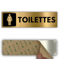LEIASA | Panneau Toilettes Dames - 5x18 cm - Aluminium - Épaisseur 0,8 mm - Résistant aux intempéries - Impression UV