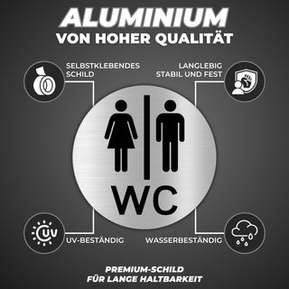 LEIASA | Selbstklebendes WC-Schilder für Frauen & Männer - Dicke 0,6 m