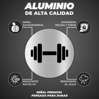 LEIASA | Panneau Salle de Sport - Ø 100 mm - Aluminium - Espace Muscul