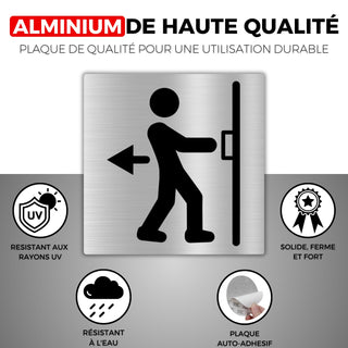 LEIASA | Panneau Autocollant Pousser Porte - 10x10 cm - Épaisseur 0,8 