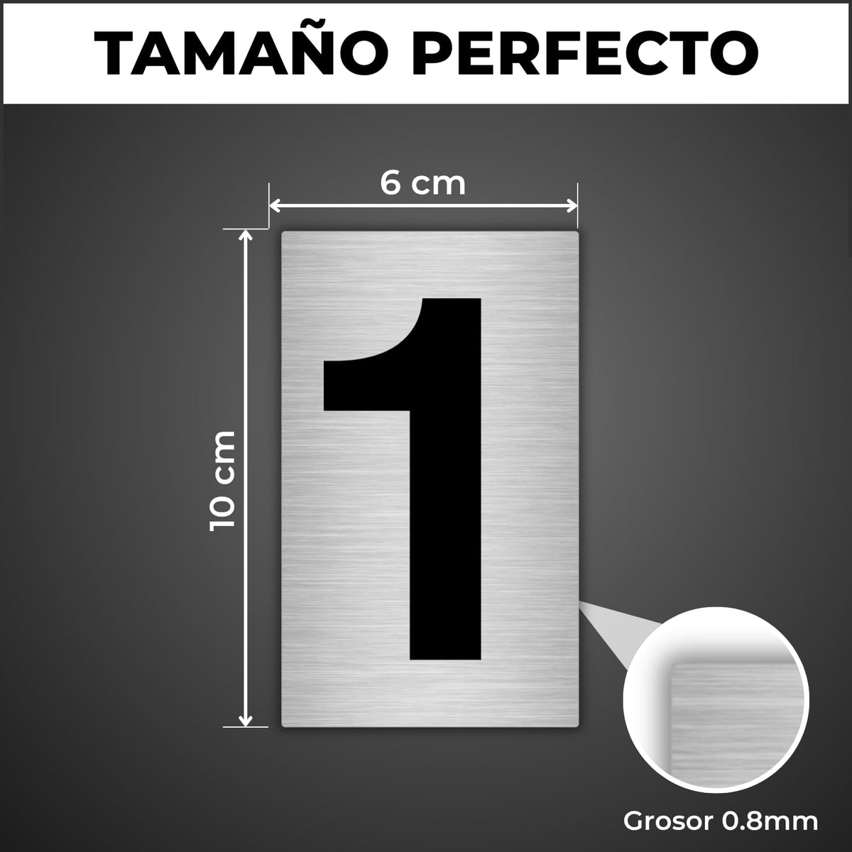 LEIASA | Numéro pour Maison - 6x10 cm - Aluminium - Chiffre Porte d'En