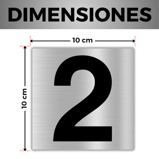 LEIASA | Hausnummer Selbstklebend - 10x10 cm - Aluminium - Schild Apar