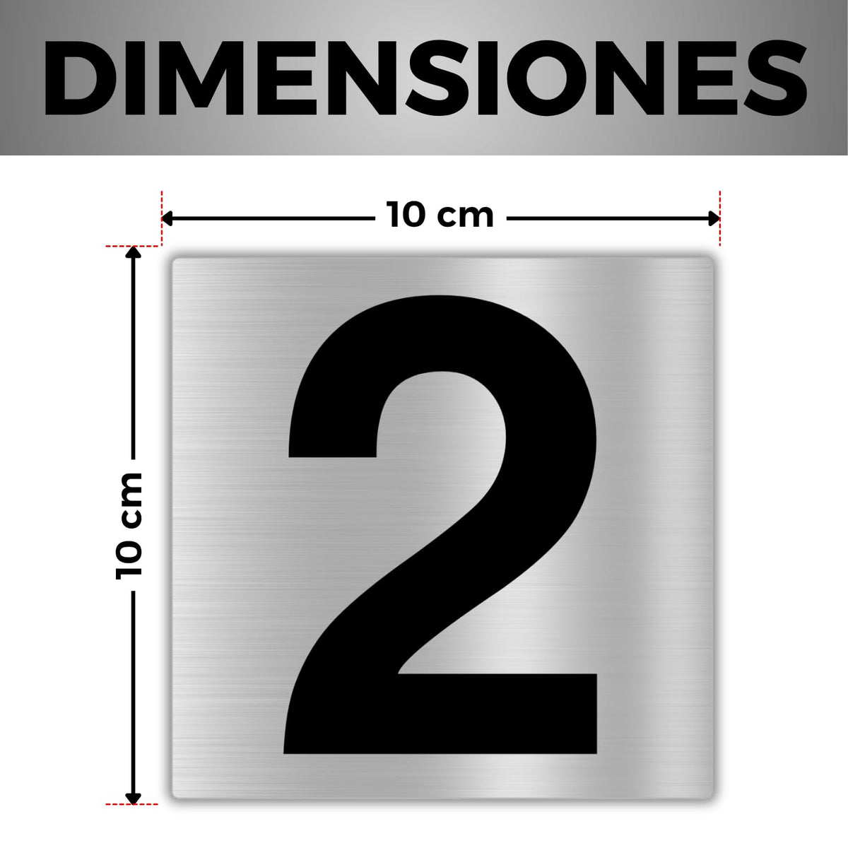 LEIASA | Numéro Maison Adhésif - 10x10 cm - Aluminium - Plaque Apparte