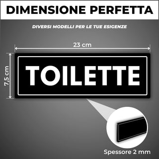 LEIASA | Segnale Toilette - 7,5 x 23 cm - Spessore 2 mm - Acrilico - T